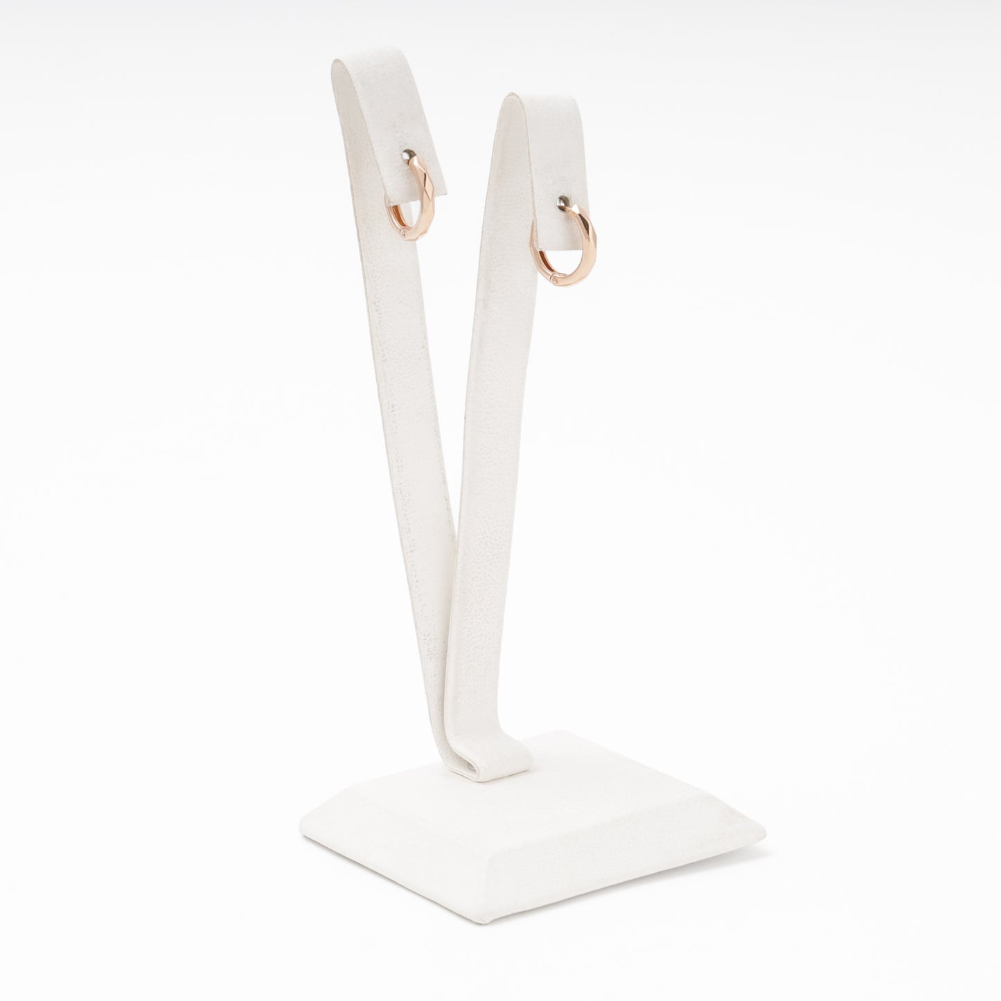 Rose gold round huggie earrings no stones 14K — Kabluchka