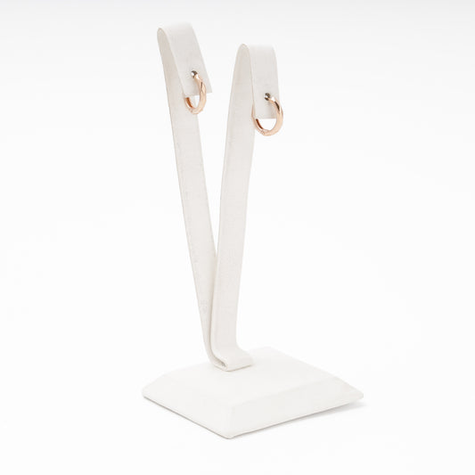 Rose gold round huggie earrings no stones 14K — Kabluchka