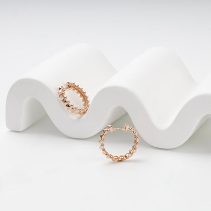Rose Gold 585 studded hoops with hinged posts
