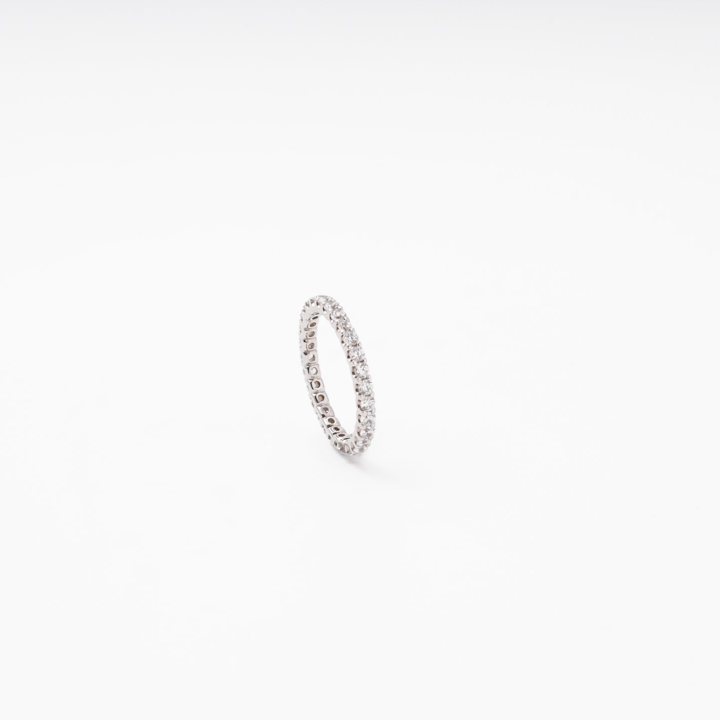 White Gold 585 eternity ring with CZ all around — side angle — Kabluchka