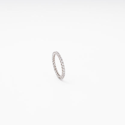 White Gold 585 eternity ring with CZ all around — side angle — Kabluchka