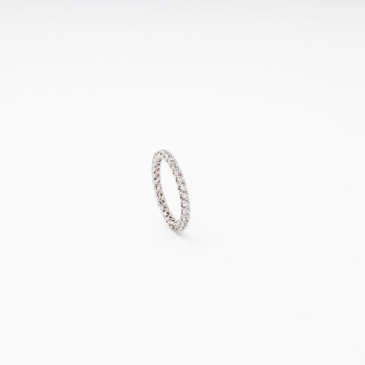 White Gold 585 eternity ring with CZ all around — side angle — Kabluchka