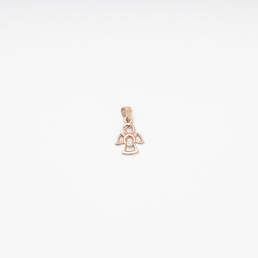 Rose gold angel pendant with CZ 14K — Kabluchka