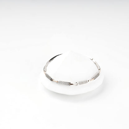 Geometric zirconia bracelet with rectangular links — Kabluchka Jewelry Store