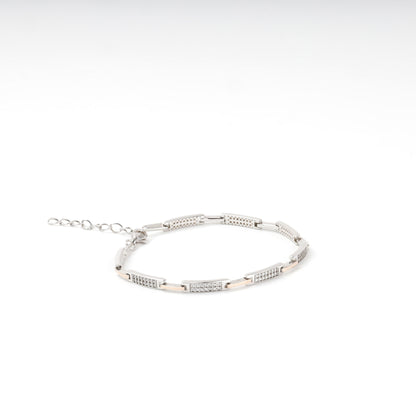 Silver 925 and Gold 375 cubic zirconia link bracelet — Kabluchka