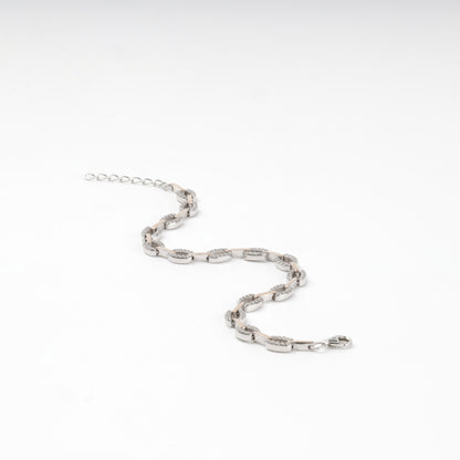 Silver and gold link bracelet laid flat — Kabluchka