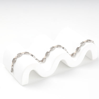 Flexible oval zirconia bracelet displayed in curves — Kabluchka