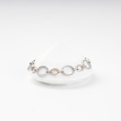 Silver 925 and Gold 375 round cubic zirconia bracelet — Kabluchka