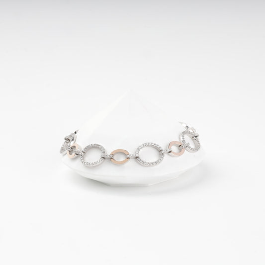 Silver 925 and Gold 375 round cubic zirconia bracelet — Kabluchka