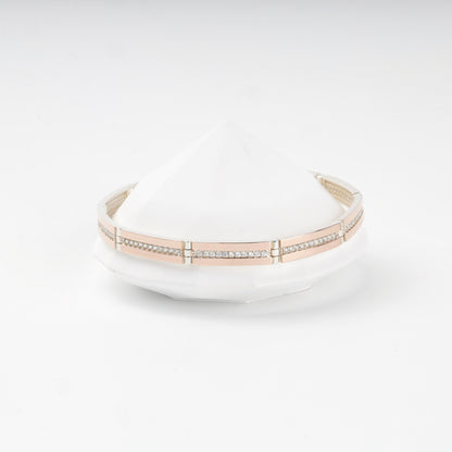 Silver 925 and Gold 375 cubic zirconia link bracelet — Kabluchka