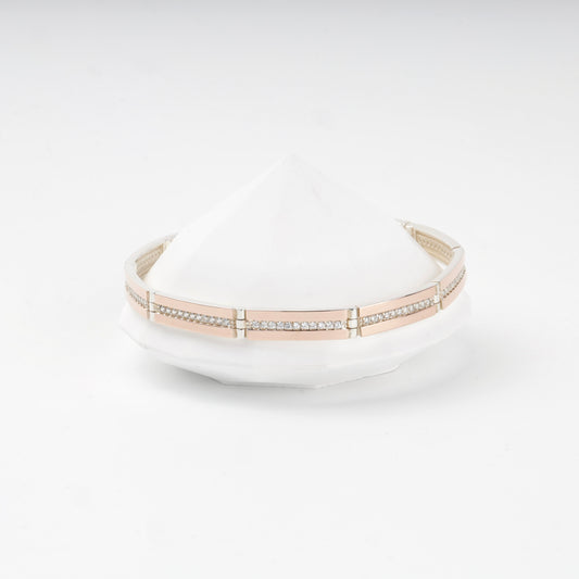 Silver 925 and Gold 375 cubic zirconia link bracelet — Kabluchka