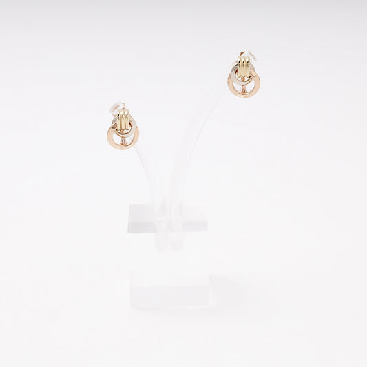 Gold 585 three-tone interlocking knot earrings — Kabluchka