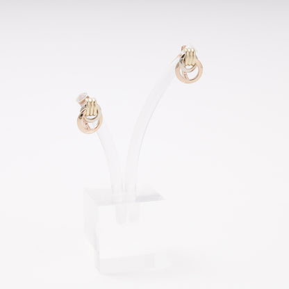 Gold 585 three-tone knot earrings — Kabluchka