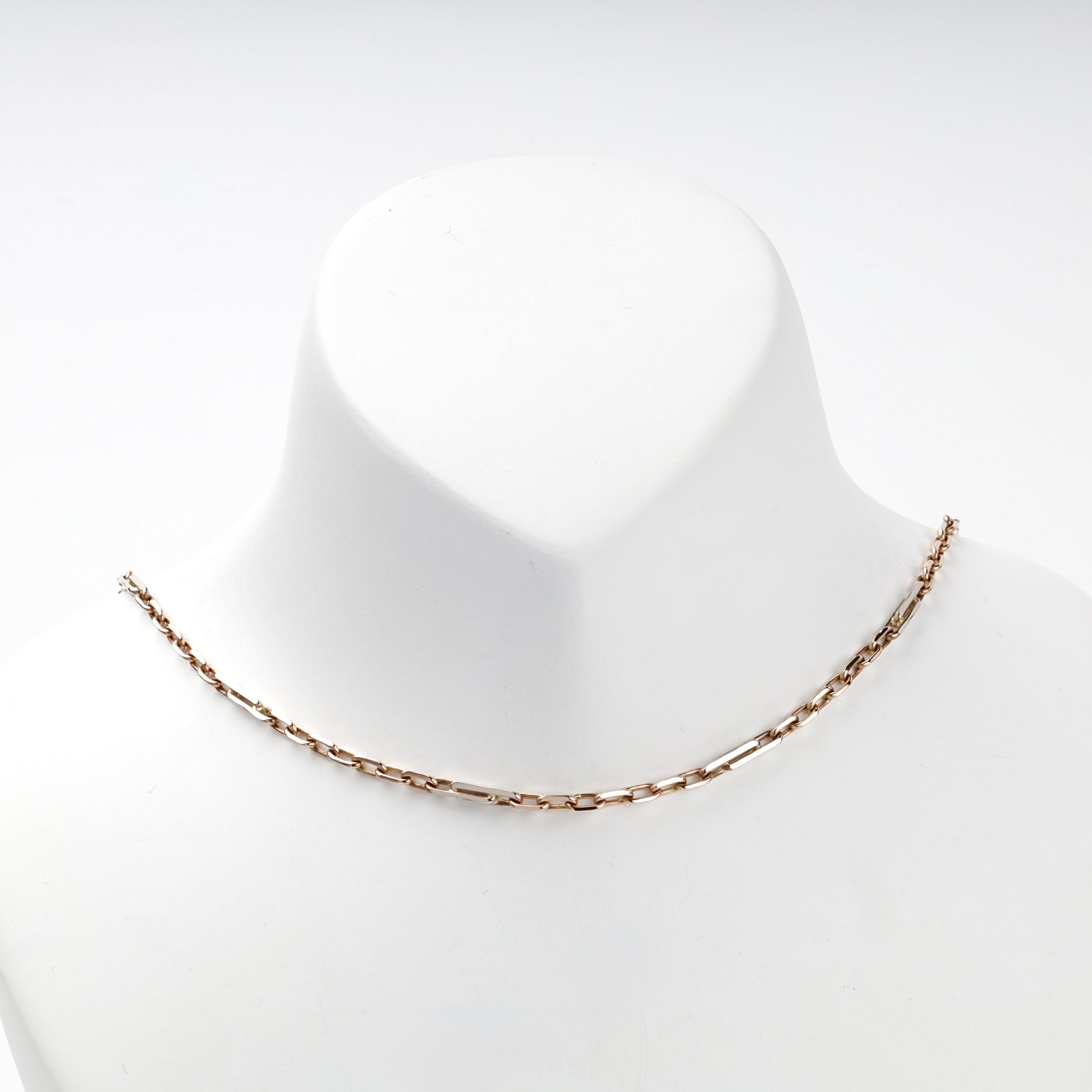 Rose Gold 14K paperclip chain necklace, product view 5 — Kabluchka