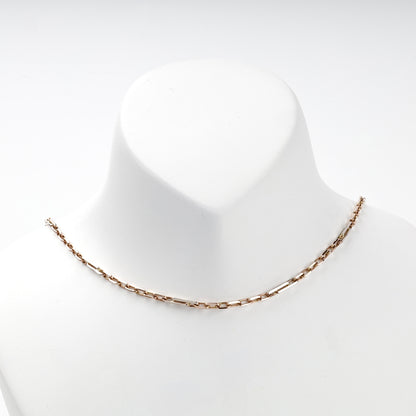 Rose Gold 14K paperclip chain necklace, product view 5 — Kabluchka