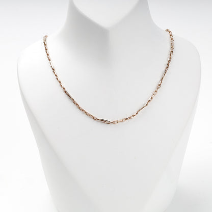 Rose Gold 14K paperclip chain necklace, product view 1 — Kabluchka