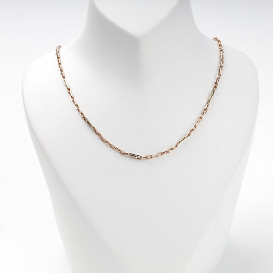 Rose Gold 14K paperclip chain necklace, product view 1 — Kabluchka