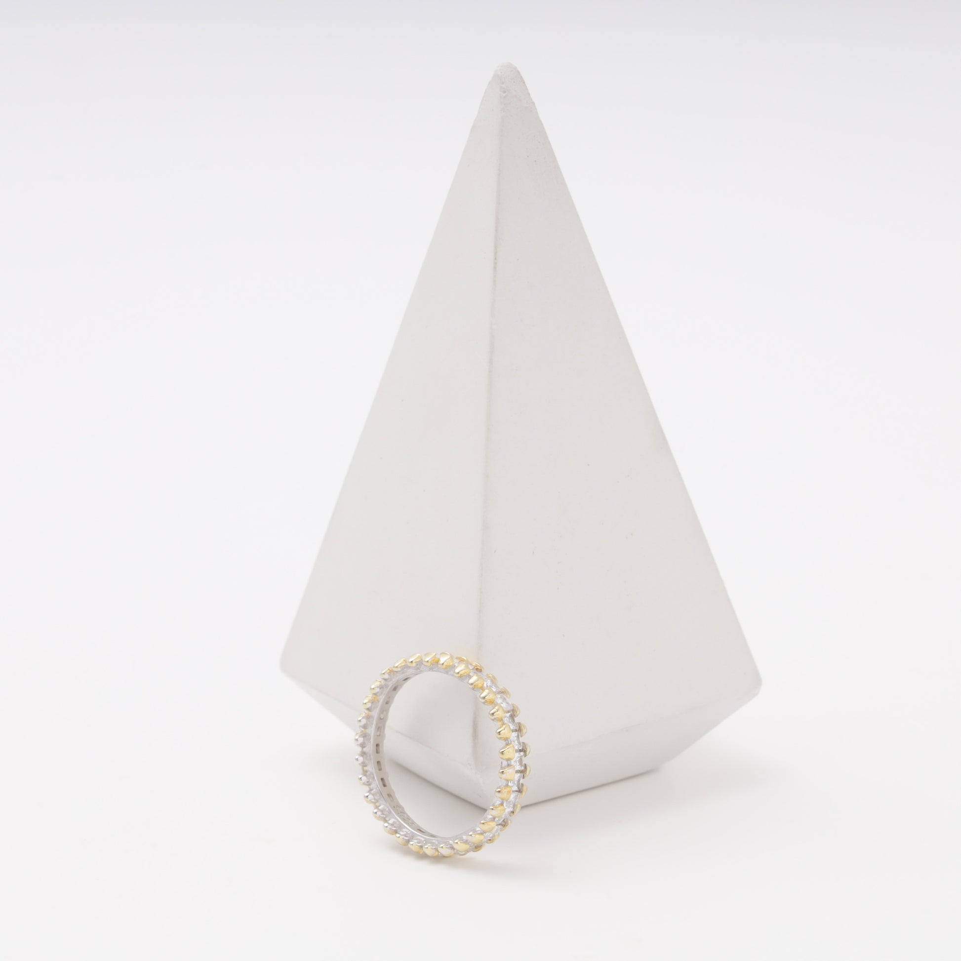 Silver 925 Full CZ Ring angled — Kabluchka