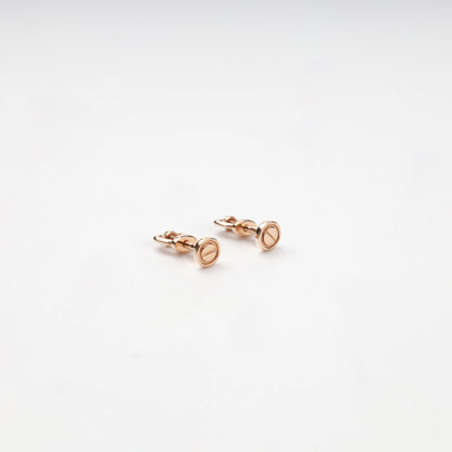 Rose gold round stud earrings with threaded screw backs — Kabluchka