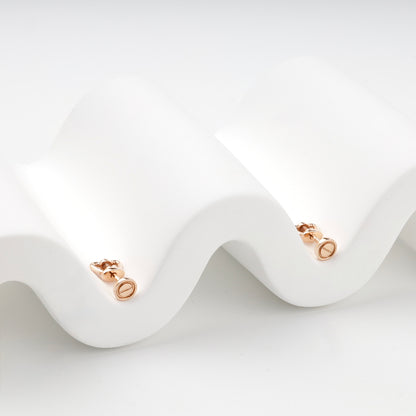 Rose Gold 14K screw-back stud earrings pair — Kabluchka