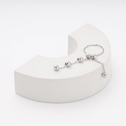 Silver 925 Adjustable Chain Ring with Beaded Tassel — detail — Kabluchka