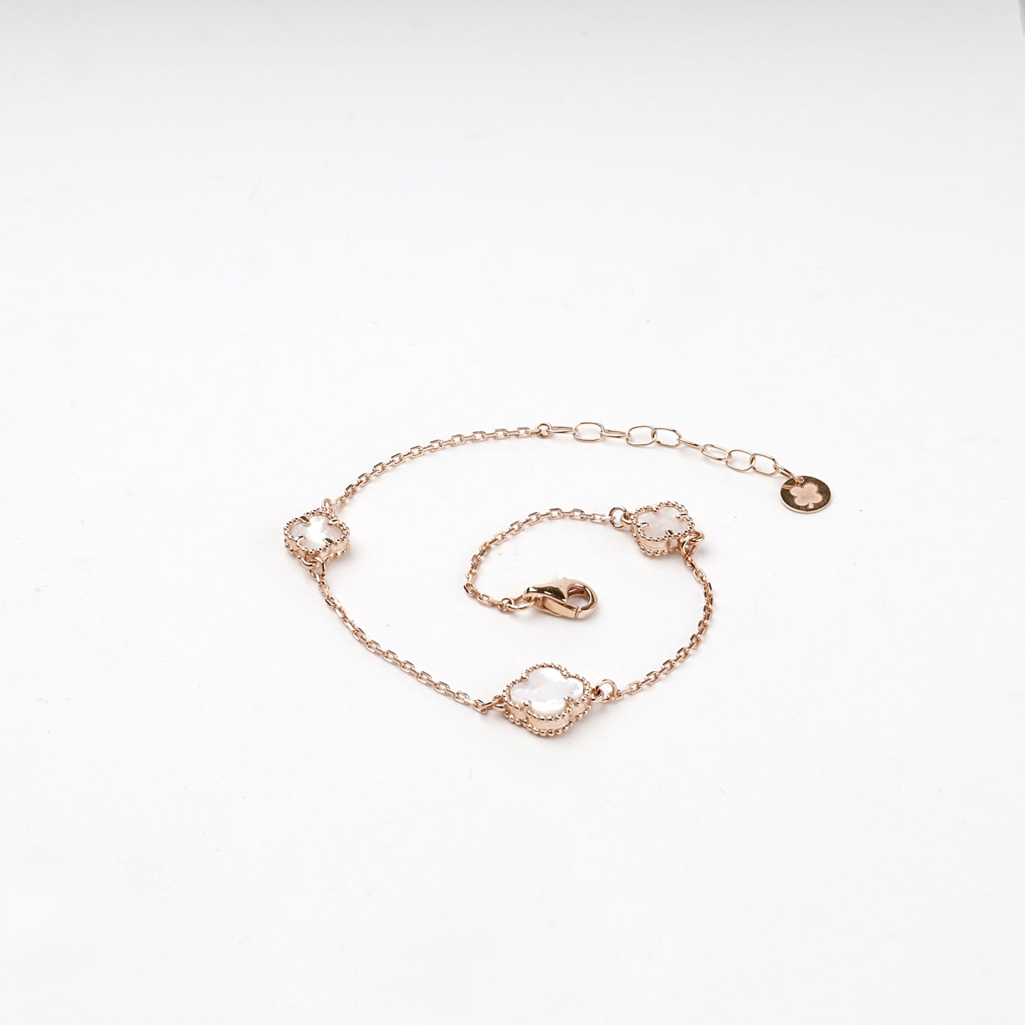 Rose gold mother-of-pearl bracelet with extender chain — Kabluchka