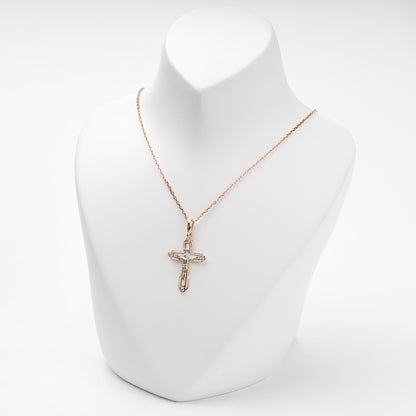 White enamel crucifix pendant, reverse view — Kabluchka