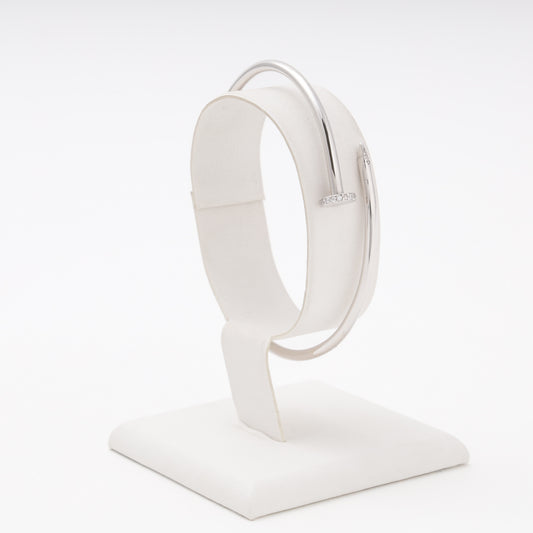 Silver 925 Rhodium Plain Rigid Bangle — Kabluchka