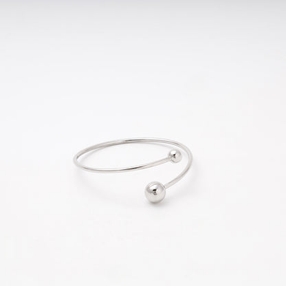 Silver 925 open bangle bracelet with ball ends — Kabluchka