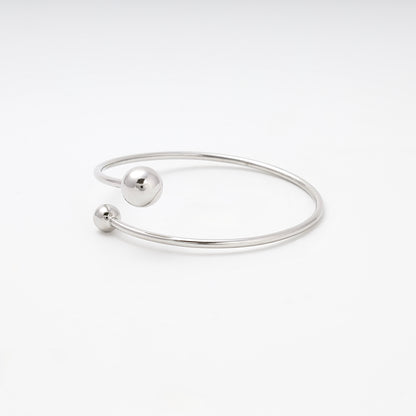 Silver 925 open bangle bracelet, side view — Kabluchka