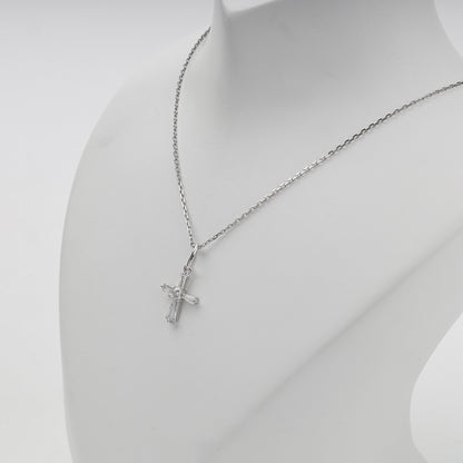 Silver 925 cubic zirconia cross pendant on display — Kabluchka