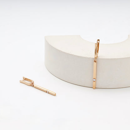 Rose Gold 585 drop earrings detail — Kabluchka