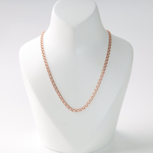 Rose Gold 14K (585) Bismarck Chain necklace on a mannequin bust against a white background