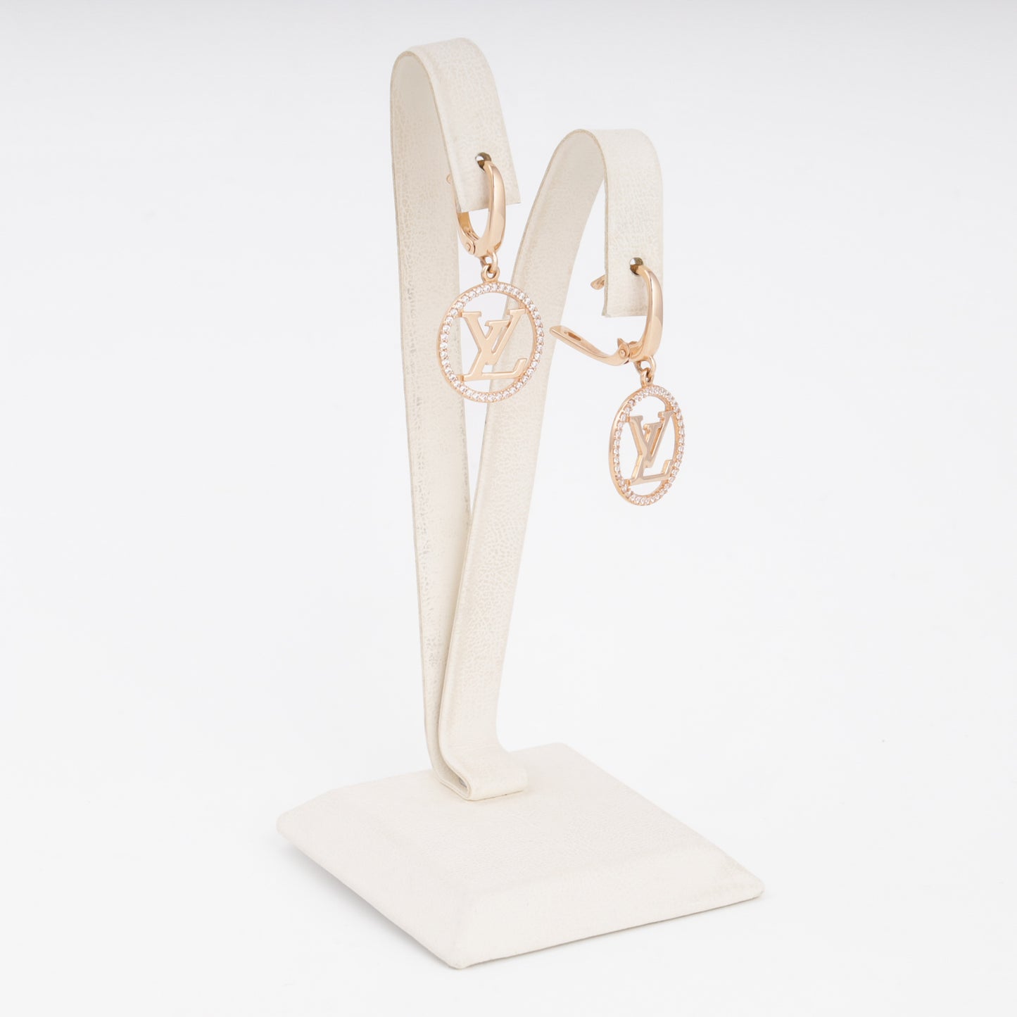 Gold 585 Drop Earrings Round Medallion Side View — Kabluchka