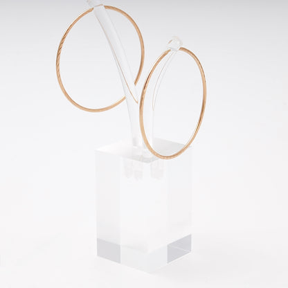 Rose Gold 585 Diamond-Cut Hoop Earrings 48 mm — pair — Kabluchka
