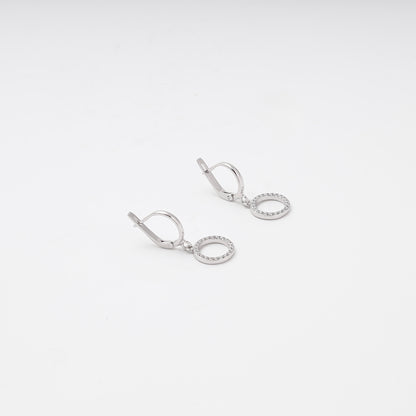 Silver 925 circle drop earrings with English lock — Kabluchka