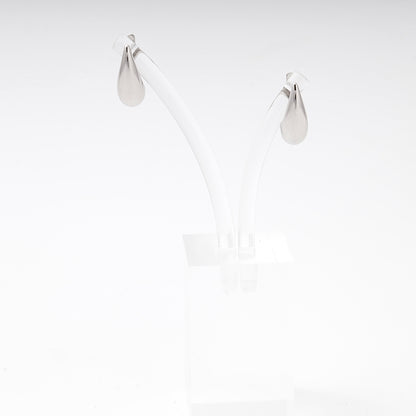 Silver 925 Polished Chunky Teardrop Earrings flat lay — Kabluchka