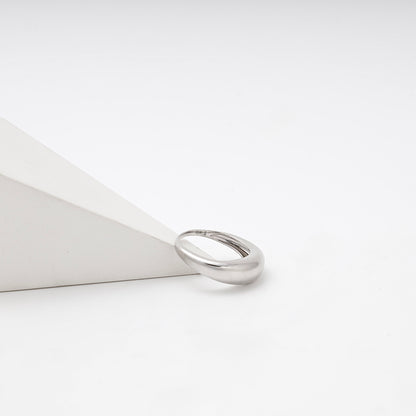 Silver 925 Dome Ring Rhodium-Plated — on stand front — Kabluchka