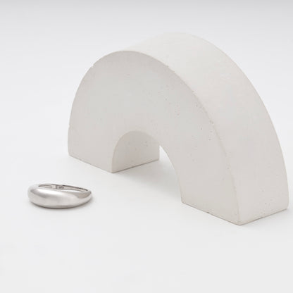 Silver 925 Dome Ring Rhodium-Plated — profile view — Kabluchka