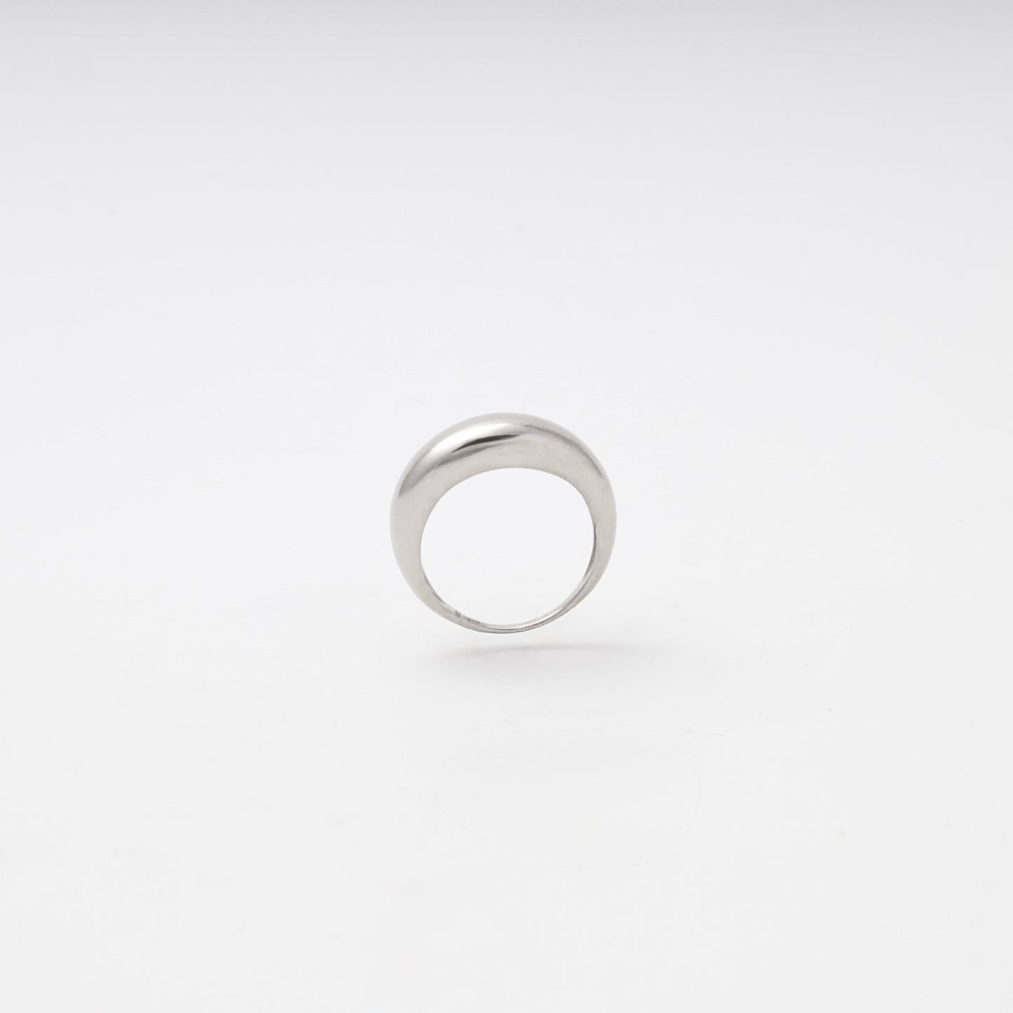 Silver 925 Dome Ring Rhodium-Plated — side angle — Kabluchka