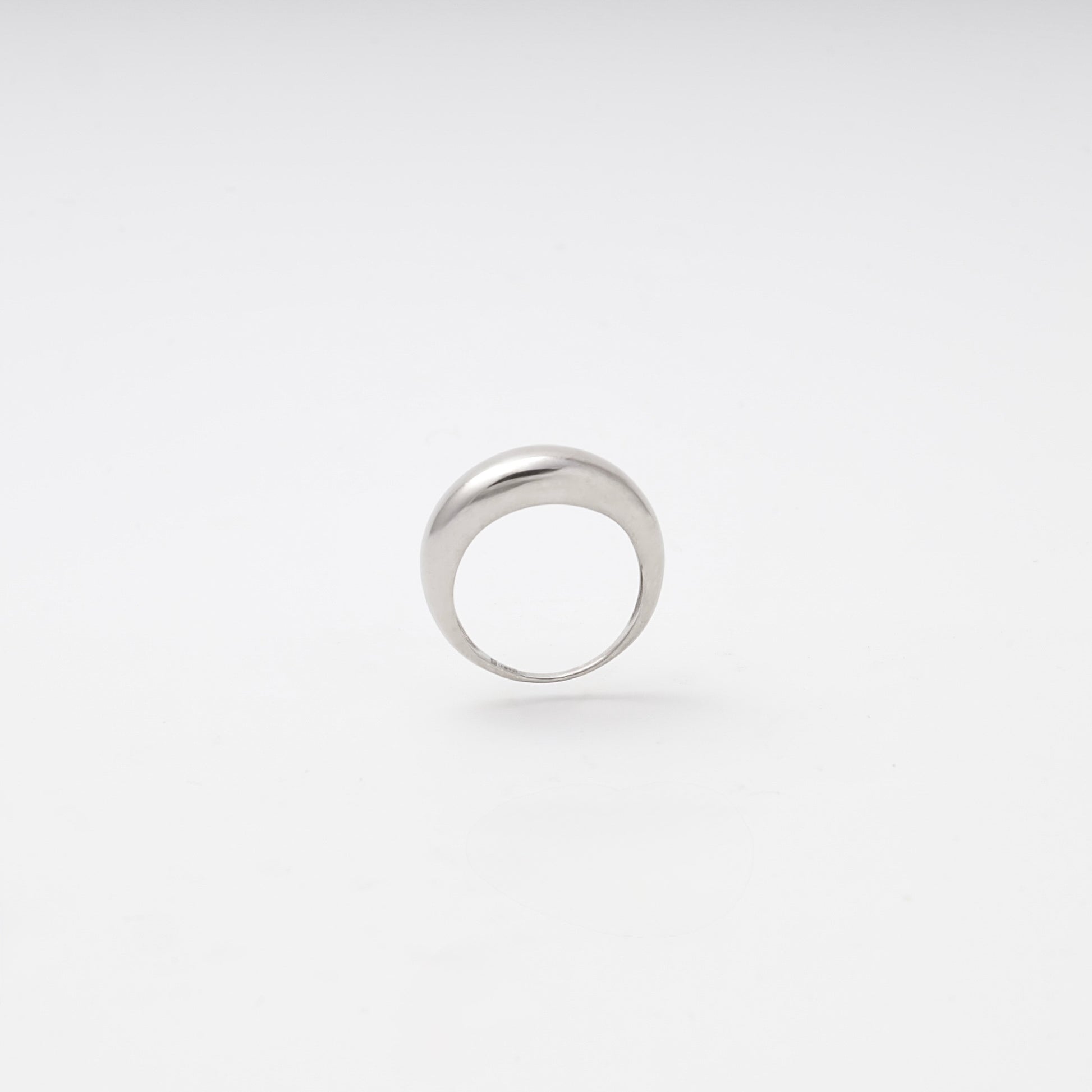 Silver 925 Dome Ring Rhodium-Plated — side angle — Kabluchka