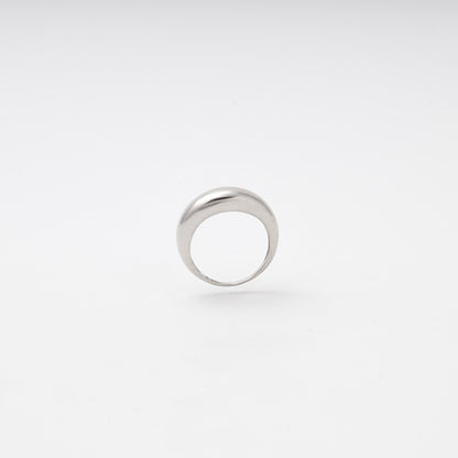 Silver 925 Dome Ring Rhodium-Plated — side angle — Kabluchka