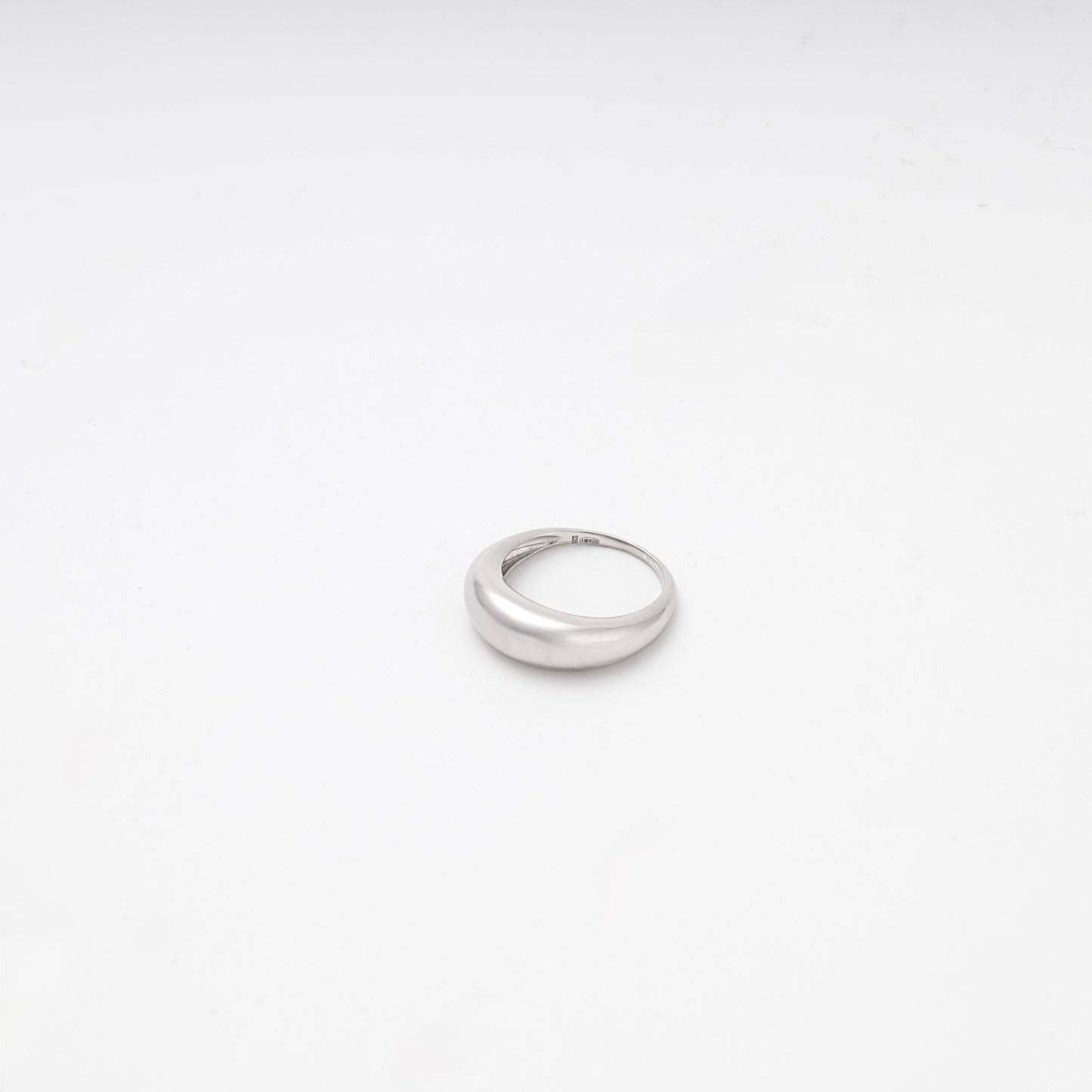 Silver 925 Dome Ring Rhodium-Plated — top view — Kabluchka