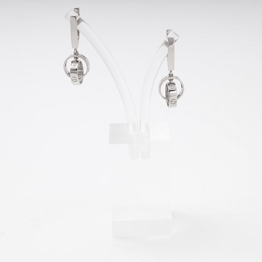Silver 925 Drop Earrings Love Ring Charm on display — Kabluchka