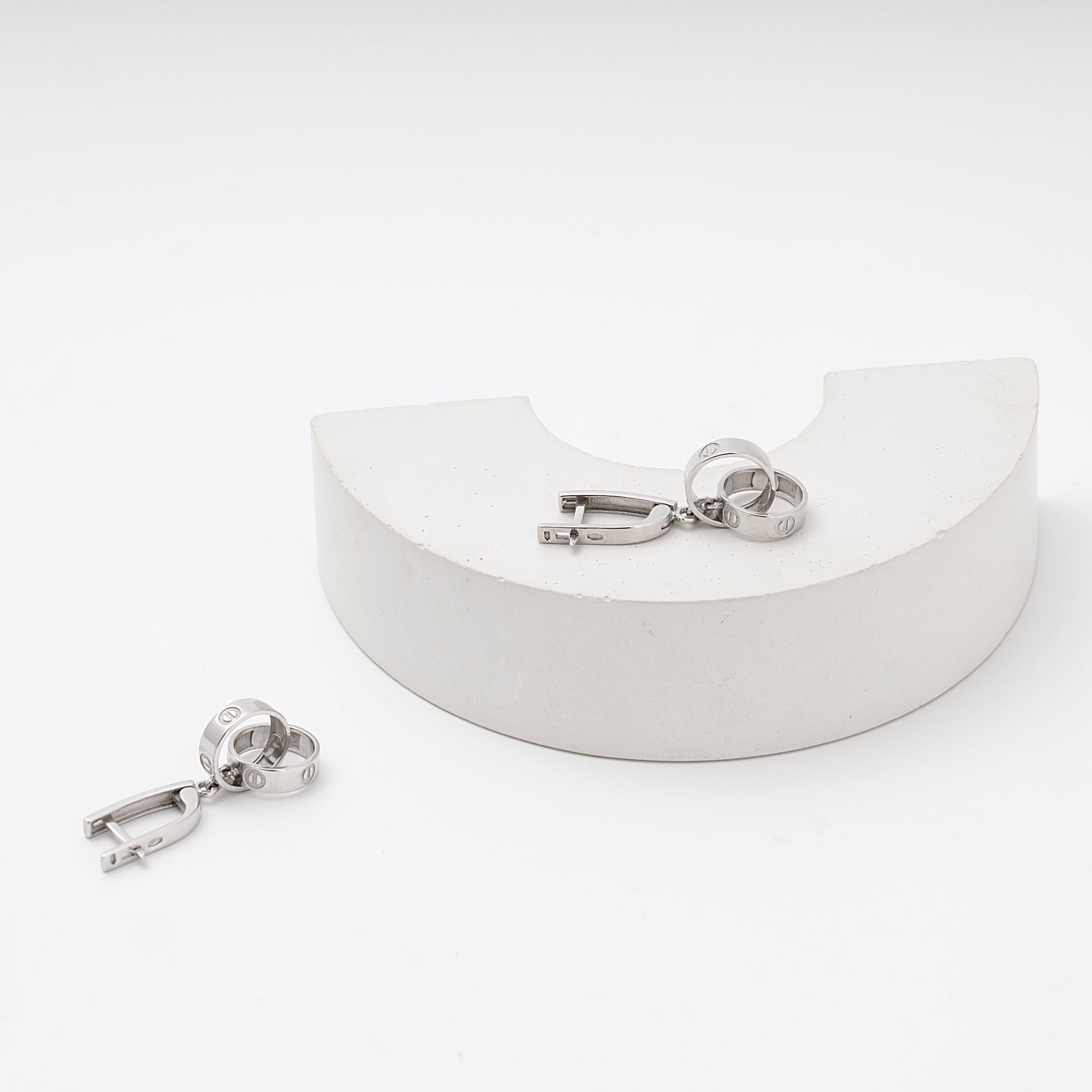 Silver 925 Drop Earrings Love Ring Charm pair — Kabluchka