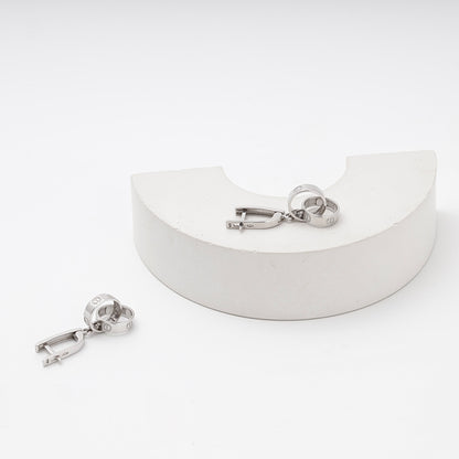 Silver 925 Drop Earrings Love Ring Charm pair — Kabluchka