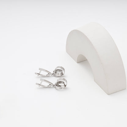 Silver 925 Drop Earrings Love Ring Charm close-up — Kabluchka