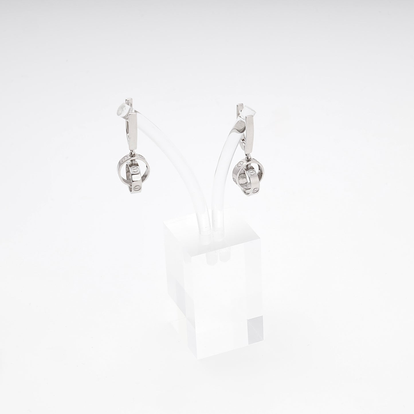 Silver 925 Drop Earrings with ring charm flat lay — Kabluchka