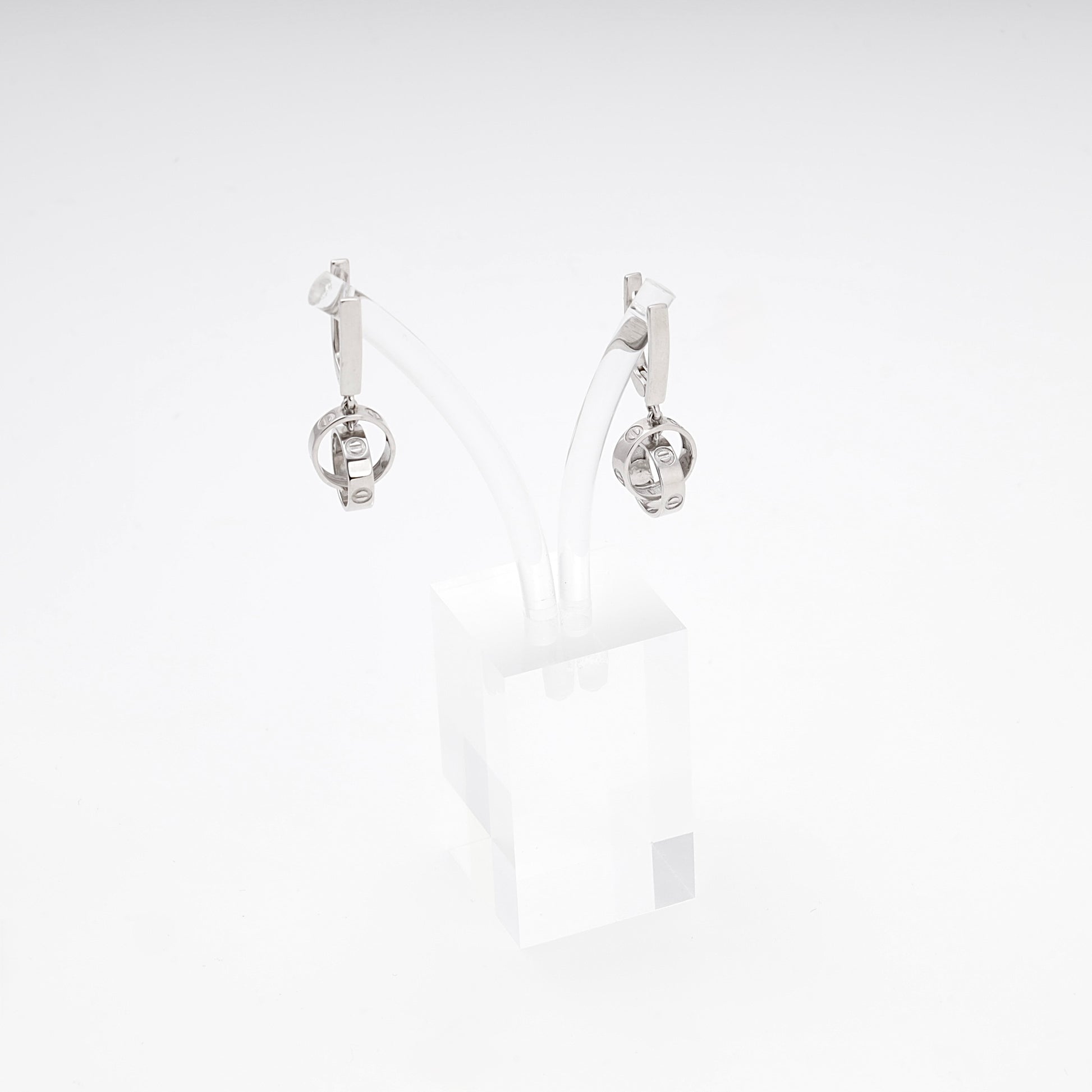 Silver 925 Drop Earrings with ring charm flat lay — Kabluchka