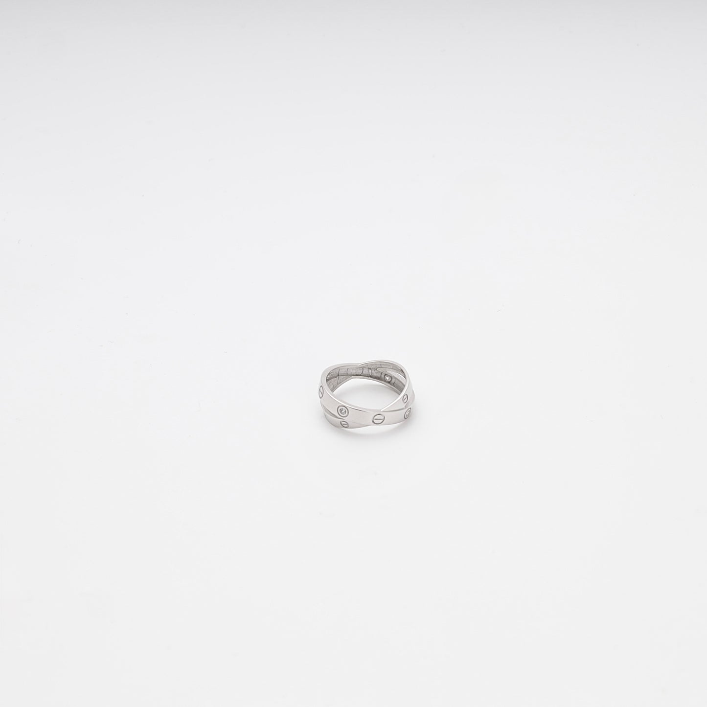 Silver 925 Crossover Love Ring from top view — Kabluchka